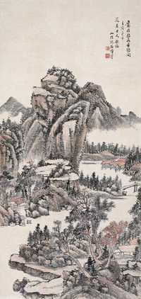 沈翰 1902年作 溪山秋意 立轴